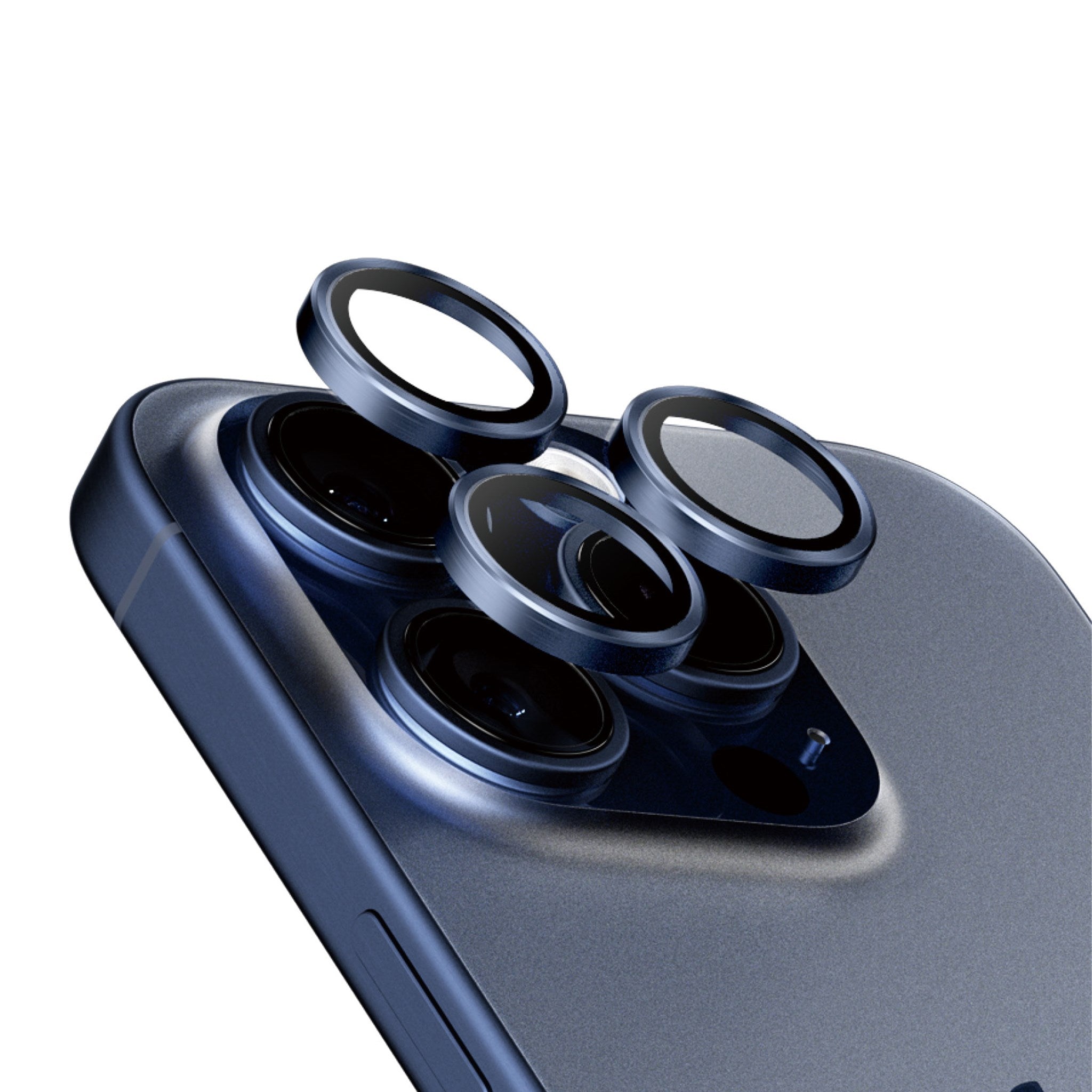 PanzerGlass® Hoops® Blue Titanium Camera Lens Protector iPhone 15 Pro | 15 Pro Max